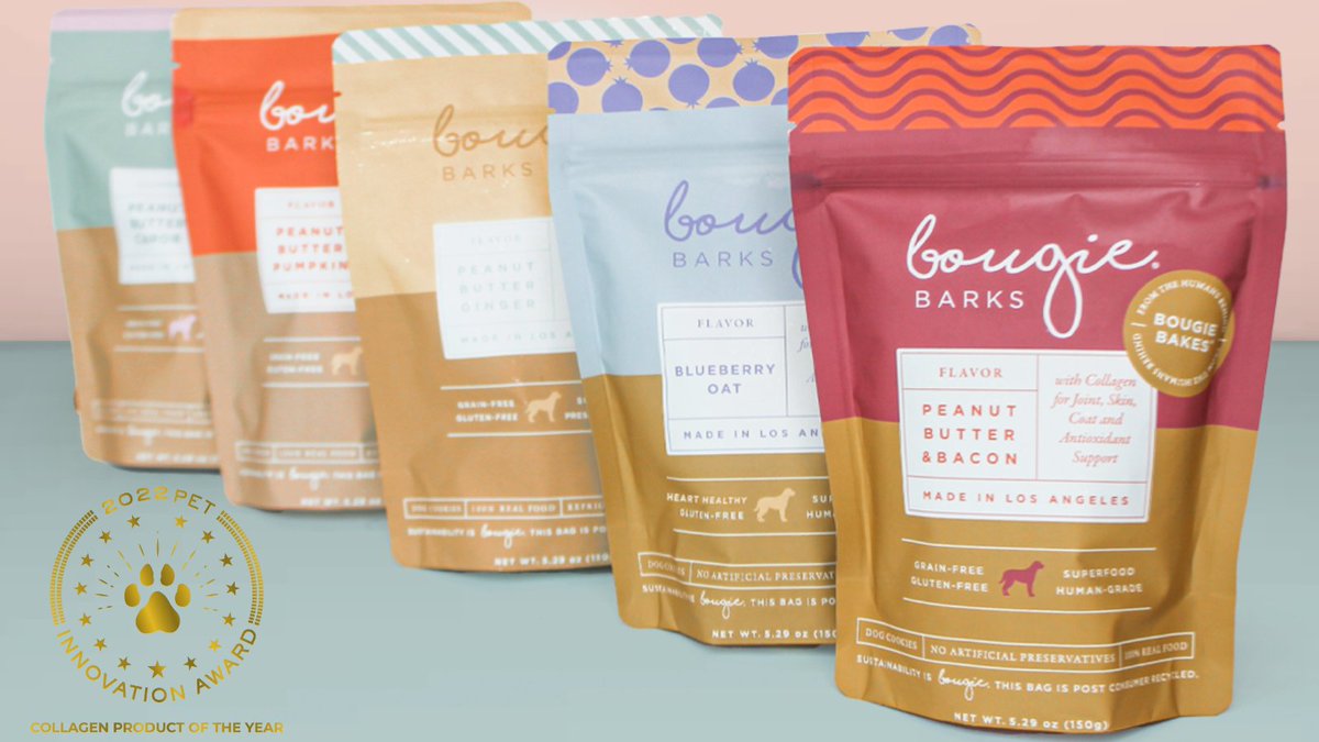 bougiebarks's tweet photo. 2022 PET INNOVATION AWARD: COLLAGEN PRODUCT OF THE YEAR❗❗❗

We are thrilled to announce Bougie Barks as the award recipient for Collagen Product of the Year!

We follow the same principles (high-quality ingredients, clean label) as our human cookies @BougieBakes but for dog! https://t.co/DVw2pDyCFO