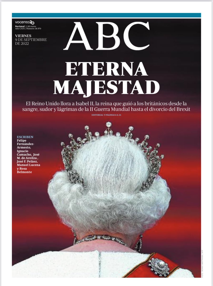 Villarejo's tweet photo. "Eterna Majestad". La portada mañana de ABC. https://t.co/2arz9flvWz