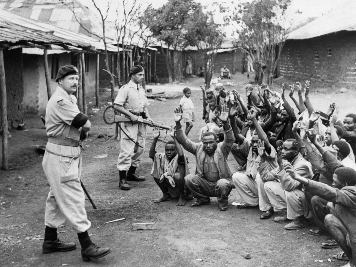 An incomplete list of British crimes across the world under the reign of Elizabeth II

In 1952 Churchill argued Kenyas fertile highlands should only be for white ppl and and approved the forcible removal of the local pop. Hundreds of thousands of Kenyans were forced into camps.