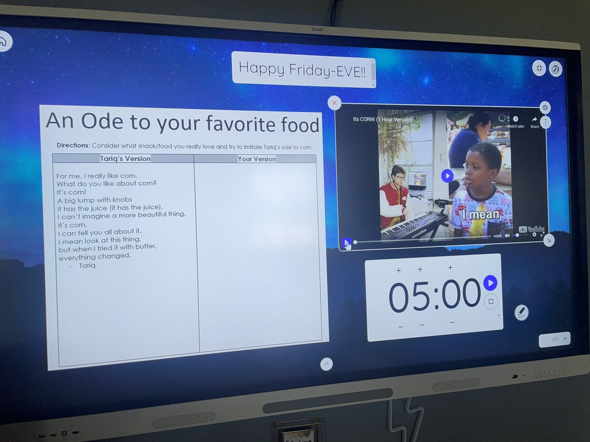 #ItsCorn 🌽 inspired warm-up today! We wrote an Ode to our favorite snack and sung it to our groups. It was CORNtastic! #LCISDSECELAR <a href="/LeamanJH/">Leaman Junior High</a> <a href="/beckypuste/">Becky Pustejovsky</a> <a href="/LCISDSECELAR/">Lamar CISD Secondary ELAR</a> <a href="/LamarCISD/">Lamar CISD</a>