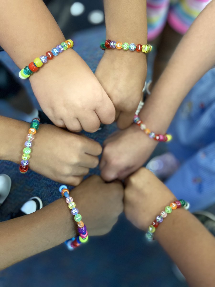 Today, we read “Our Class is a Family” and talked about how we can work together to make our learning community great. We made a promise to stick together like a family should. To seal the promise, we made bracelets. <a href="/SLCSDolsen/">Dolsen Elementary</a>