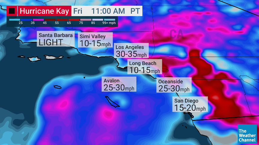 Hurricane Kay will bring flooding rain and gusty winds to southern California beginning tomorrow morning. @DrRickKnabb @TWCChrisWarren & @JacquiJerasTV will have the details coming up on Storm Center at 5/4c. @weatherchannel