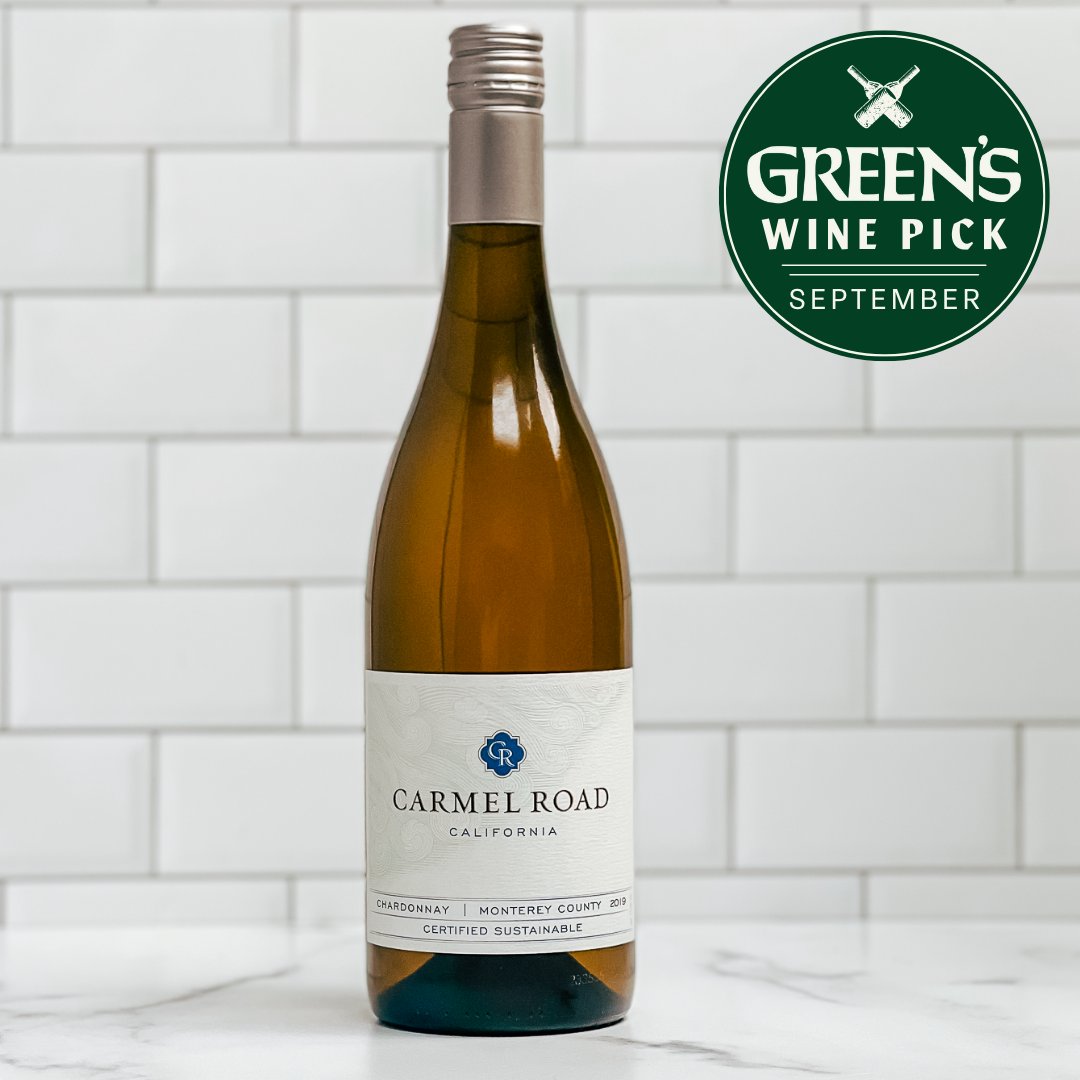 Our 🥂Sept Wine Pick🥂 is <a href="/carmelroad/">Carmel Road Winery</a> Chardonnay. 

Why we ❤️ it:
This Chardonnay is perfectly balanced. The cool climate of Monterey allows the wine to retain great acidity while also displaying wonderful notes of tropical fruit &amp; a touch of butter. Find it at Green’s for $12.99