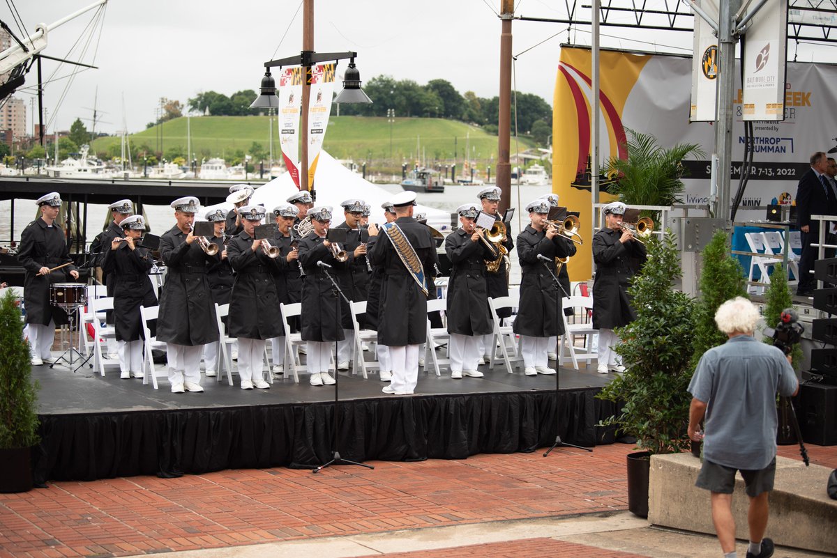 usnavyband's tweet photo. Yesterday, the U.S. Navy Ceremonial performed at the welcome ceremony kicking off the Maryland Fleet Week &amp; Flyover Baltimore! Check out our website to see where we'll be. ⬇ #MDFleetWeek https://t.co/jdT3CeDhfw https://t.co/ocojPcCFOX