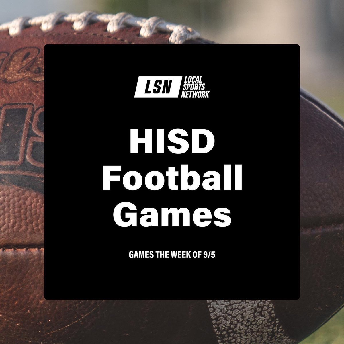 localsports_net's tweet photo. The People You Know. The Schools You Love.

On to week three! We can’t wait to see the type of energy these HISD football programs bring to the field on game day. 🏈

View it all on the LSN platform. Stream HISD games — live and on demand for free.

Create your free LSN account. https://t.co/KnOxYOBNPZ