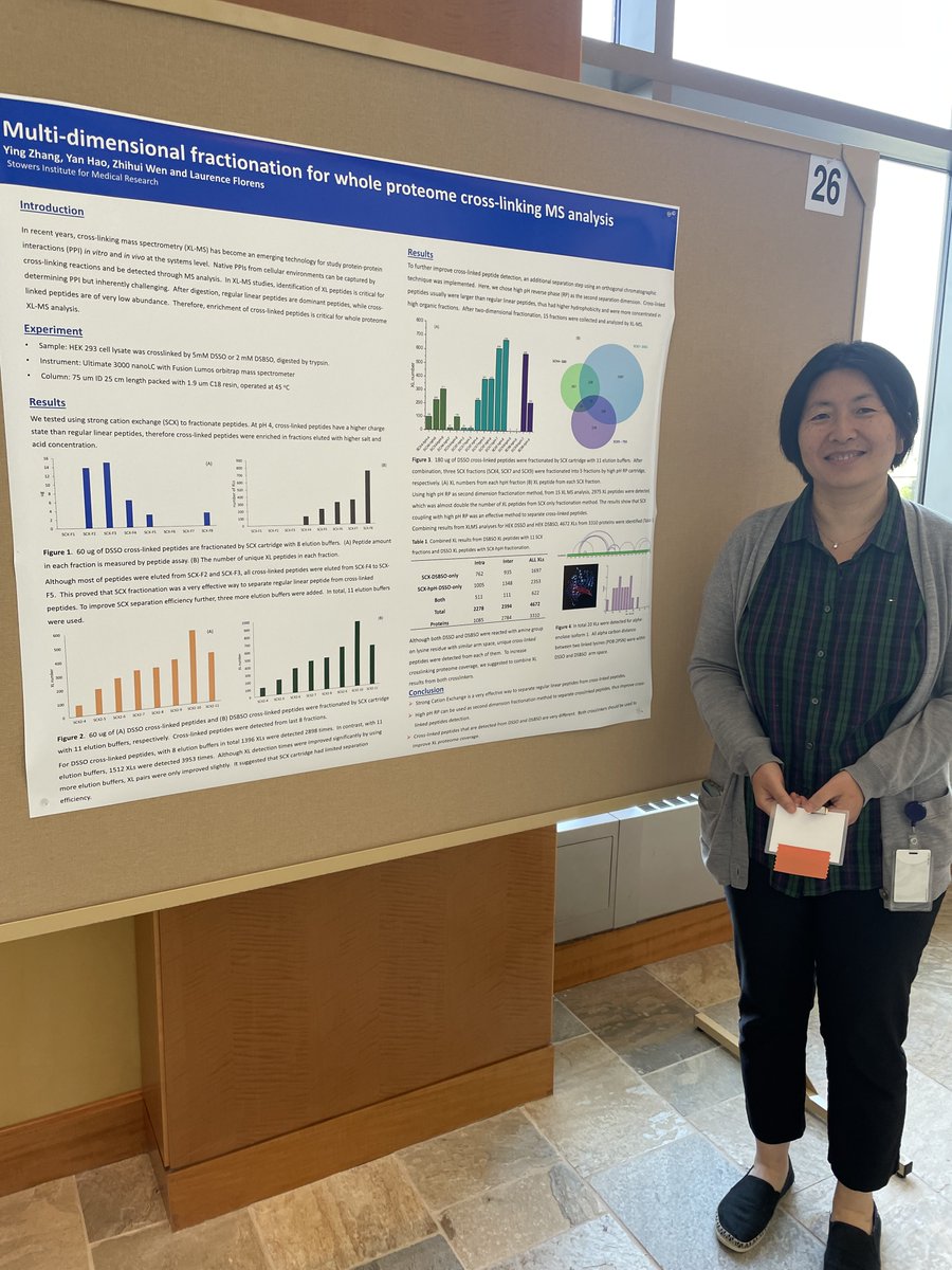 "in vivo" XLMS | <a href="/Ying82693016/">Ying</a> presented her latest results on maximizing the number of crosslinked peptides/proteins recovered from whole cell extracts today at #CRC22 <a href="/ScienceStowers/">Stowers Institute</a> <a href="/StowersXroads/">Stowers Crossroads</a>