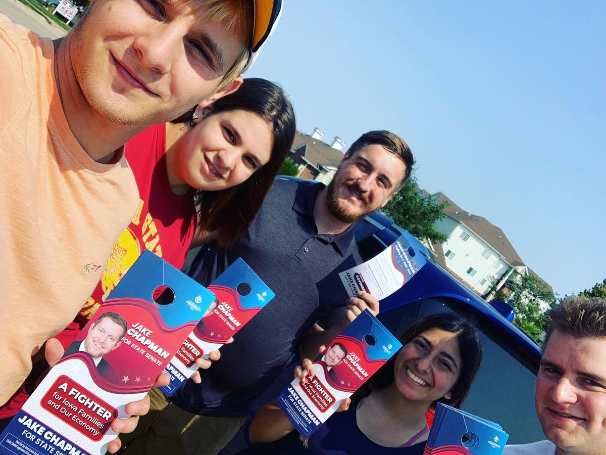 AFPIowa's tweet photo. Senator Jake Chapman has been a champion for Iowa families and our economy! We're seeing lots of excitement talking to voters across Senate District 14 today! #iapolitics #midterms2022 https://t.co/cskEtKqcev