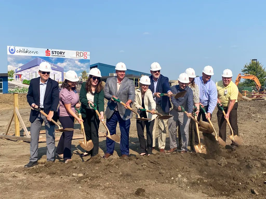StoryConstrct's tweet photo. What a great day yesterday celebrating the start of the expansion at @ChildServe's Ames facility. When we talk about "building - because people matter," this project is a perfect example. The ribbon cutting will be even better! https://t.co/jnVPapky9l