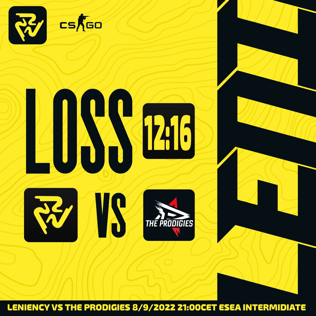 Leniencygg's tweet photo. Today we unfortunately lost our second game at esea intermidiate against @THEPRODIGIESgg.
GG WP https://t.co/JEMHIPFajS