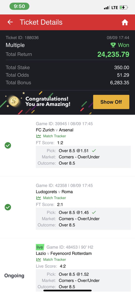 @footy_corner @Niklausjnr1 @MULAODDS @DailyOdds_ @1OOtip @Freshtip1 @Numerobet @mrbayoa1 @Emperor_bet Thanks bros 🍏