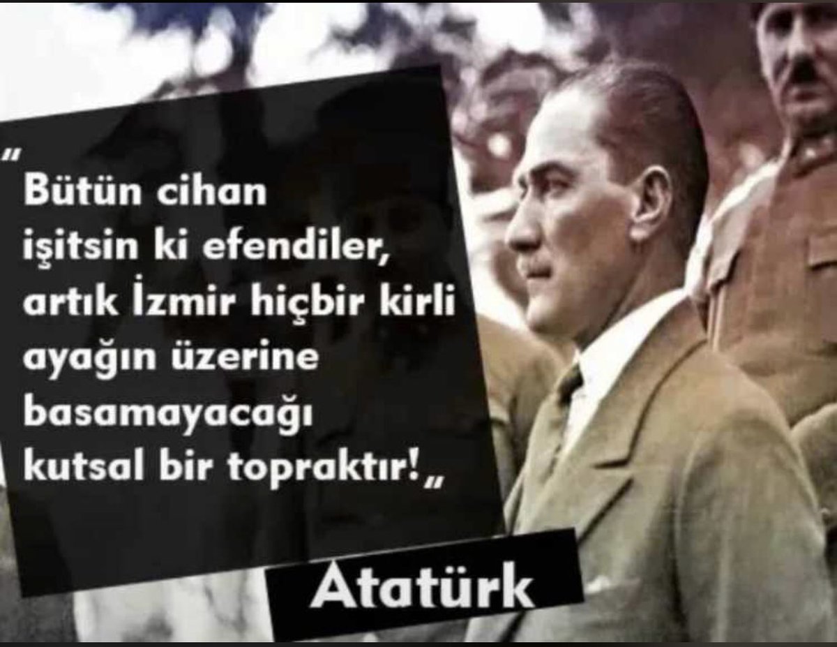 #Atatürk  Selam olsun bu çelik atlıların gök tuğuna/Tuğu kaldırmış orduların Başbuğuna!..
Yunanlıların yüzme öğrendikleri gün… 9 EYLÜL KUTLU OLSUN.🇹🇷🇹🇷