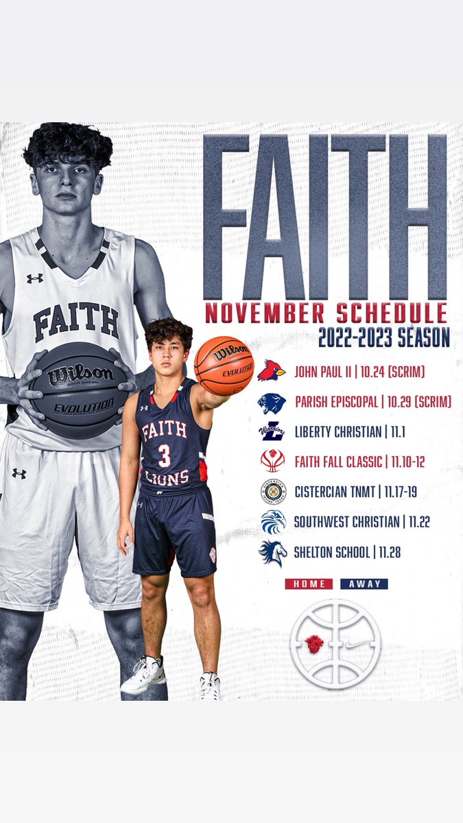 Grapevine Faith Basketball (@gfcsmbb) on Twitter photo Faith’s 22-23 November schedule is out!!
——
<a href="/grapevinefaith/">Grapevine Faith</a> <a href="/GoFaithLions/">Faith Athletics</a> <a href="/LSCSN/">Lone Star Christian Sports Network (LSCSN)</a> <a href="/TexasTop100/">Texas Top 100</a> <a href="/txboysbasketbal/">Texas Boys Basketball</a> <a href="/prephoopstx/">Prep Hoops Texas</a> <a href="/TexasHoopsGASO/">TexasHoops/GASO 🔗</a> <a href="/HSwfaa/">WFAA HS Sports</a> <a href="/Gosset41/">Brian Gosset</a> <a href="/TAPPSbiz/">TAPPS</a> <a href="/ihss_dfw/">DFW Inside High School Sports</a> <a href="/SportsDayHS/">SportsDayHS</a> <a href="/TexasHoopZone/">SBS</a> @TXPrivateBBGuy <a href="/TAPPSbasketball/">TAPPS Basketball</a> <a href="/VYPEDFW/">VYPE DFW</a> <a href="/texasprepreport/">TexasPrepReport</a> @DCTBasketbal Faith’s 22-23 November schedule is out!!
——
<a href="/grapevinefaith/">Grapevine Faith</a> <a href="/GoFaithLions/">Faith Athletics</a> <a href="/LSCSN/">Lone Star Christian Sports Network (LSCSN)</a> <a href="/TexasTop100/">Texas Top 100</a> <a href="/txboysbasketbal/">Texas Boys Basketball</a> <a href="/prephoopstx/">Prep Hoops Texas</a> <a href="/TexasHoopsGASO/">TexasHoops/GASO 🔗</a> <a href="/HSwfaa/">WFAA HS Sports</a> <a href="/Gosset41/">Brian Gosset</a> <a href="/TAPPSbiz/">TAPPS</a> <a href="/ihss_dfw/">DFW Inside High School Sports</a> <a href="/SportsDayHS/">SportsDayHS</a> <a href="/TexasHoopZone/">SBS</a> @TXPrivateBBGuy <a href="/TAPPSbasketball/">TAPPS Basketball</a> <a href="/VYPEDFW/">VYPE DFW</a> <a href="/texasprepreport/">TexasPrepReport</a> @DCTBasketbal
