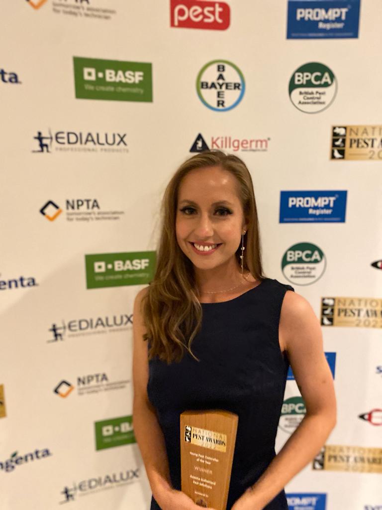 A great achievement by Gemma Sutherland, Pest Solutions, who has won the Young Pest Controller of the Year at the #PestAwards! Really well done Gemma! A huge thank you to our sponsors, @BayerPestUK
