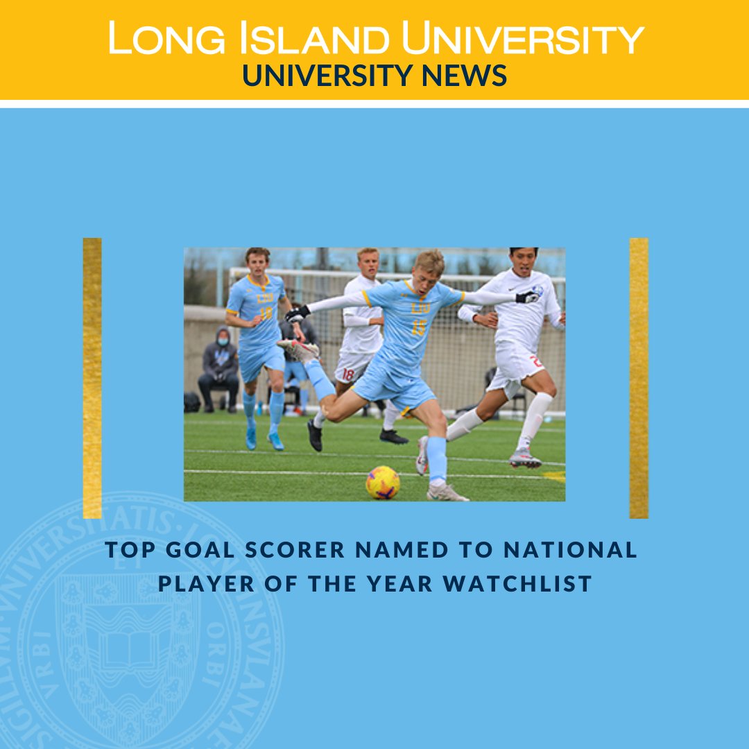 Men’s soccer forward Emil Jaaskelainen joins the top college soccer players in the nation on the watch list for the 2022 MAC Hermann Trophy, awarded annually to the national player of the year. 
#longislanduniversity #liu #liusharks