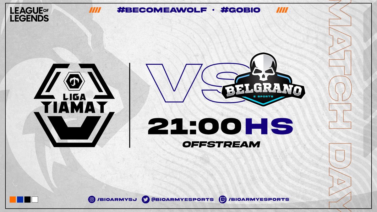 BioArmyEsports's tweet photo. MATCHDAY | LOL
La manada se prepara para el debut en la #OpenQualy
🏆 @LigaTiamat | OpenQualy
🆚 @CABesportsok
⏰ 21.00HS 🇦🇷
#GOBIO #BECOMEAWOLF 🐺 https://t.co/EswVL3duy8
