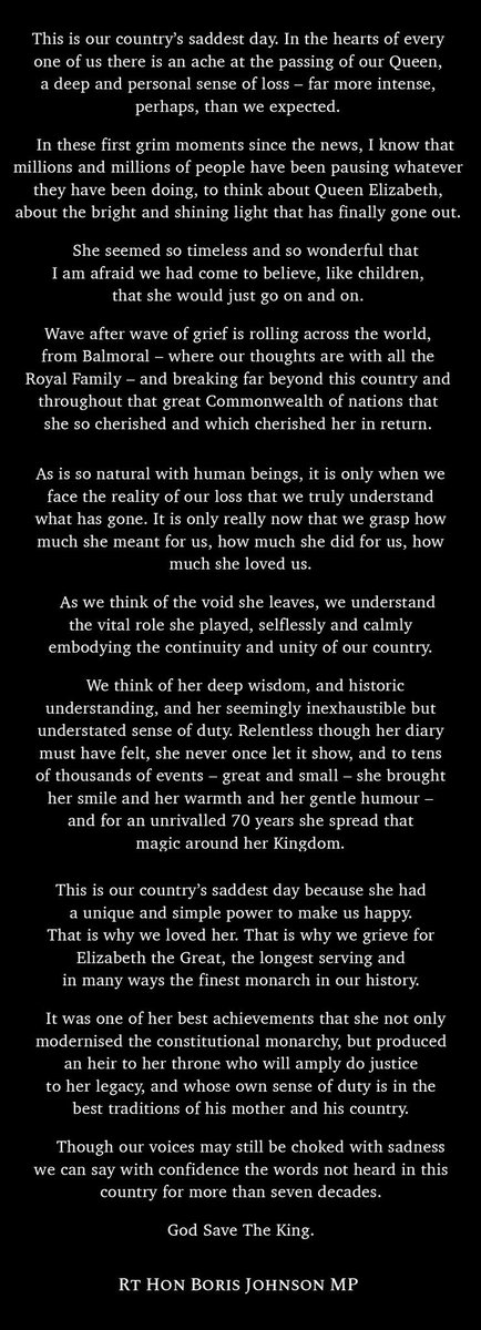 MorrisseyHelena's tweet image. Every word is perfect @BorisJohnson #QueenElizabeth