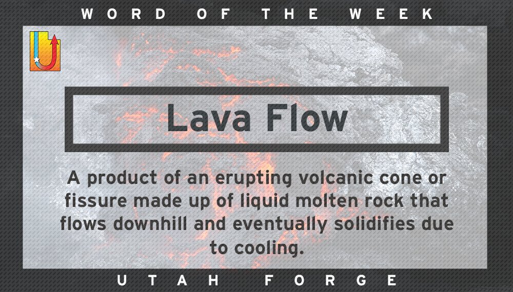 utahforge's tweet photo. This week's word of the week is 'lava flow'. Learn more geothermal vocabularies at https://t.co/l9MPOWSJgO 
#utahforge #geothermal #lavaflow https://t.co/TjCikBiSaP