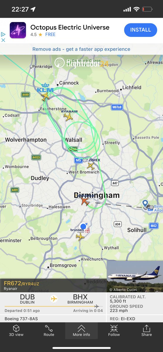 psphotography79's tweet photo. @bhx_official Hi. Is there any reason there’s 5 planes currently circling the airport? https://t.co/5XzAgg1UkE