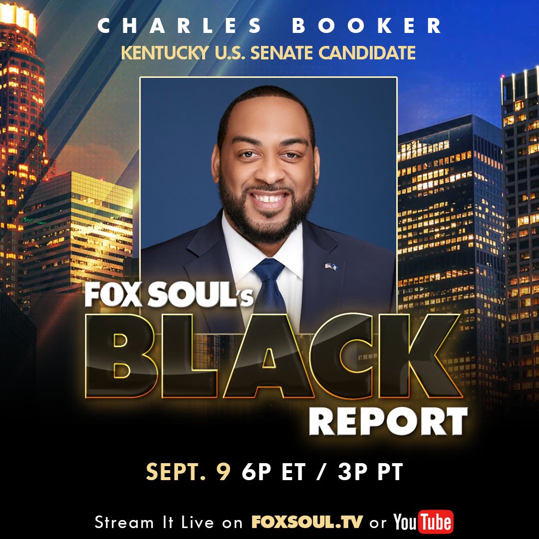 It’s a little more than two months before the midterms, and Democrats are hoping for an upset win in Kentucky. 
Charles Booker Kentucky’s Democratic Nominee and he’s joining us on Fox Soul’s Black Report to tell us why he’s the man for the job!  
#foxsoulsblackreport 

<a href="/Booker4KY/">Charles Booker</a>