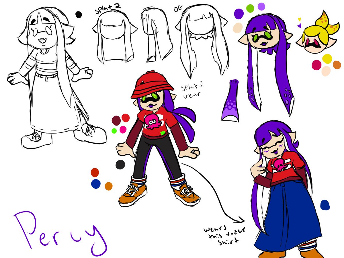 SuperSpaceFruit's tweet photo. Here's some Splatoon oc doodles I've been working on today. My oldest splat ocs Percy, Kai and Adam. Newest ones Kimberly and Coby #Splatoon #Splatoon3 #splatoonoc #myart #Doodles https://t.co/IQib3IjXMv