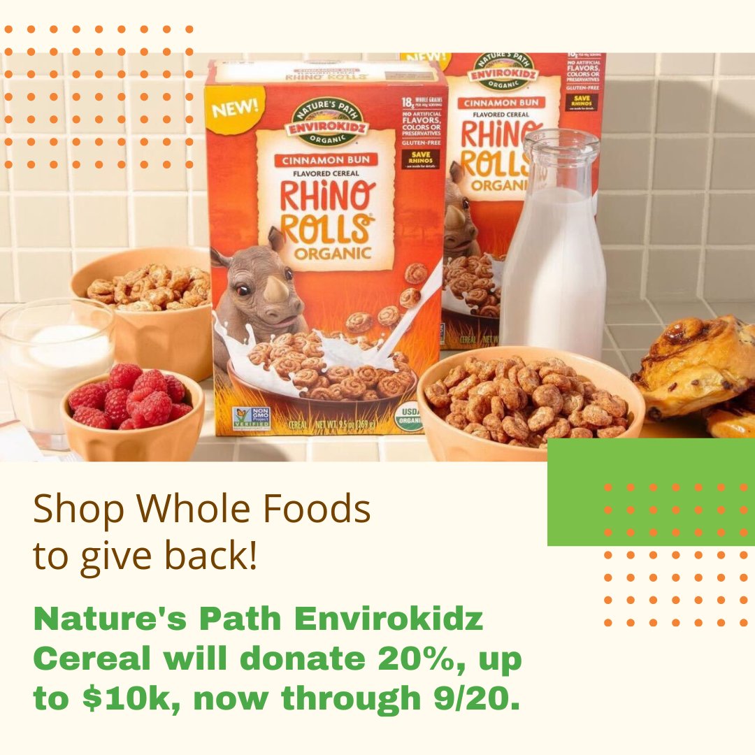 Whole Kids (@wholekidsfnd) on Twitter photo Get your day started with <a href="/NaturesPath/">Nature's Path Organic</a> <a href="/Envirokidz/">EnviroKidz™</a> Cereal. Nature’s Path will donate 20% of sales, up to $10, now through 9/20. Shop <a href="/WholeFoods/">Whole Foods Market</a> for brands helping kids make healthier choices. Get your day started with <a href="/NaturesPath/">Nature's Path Organic</a> <a href="/Envirokidz/">EnviroKidz™</a> Cereal. Nature’s Path will donate 20% of sales, up to $10, now through 9/20. Shop <a href="/WholeFoods/">Whole Foods Market</a> for brands helping kids make healthier choices.