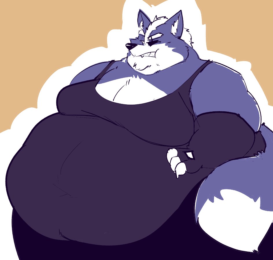 quick fat wolf sketch whilst I do commissions