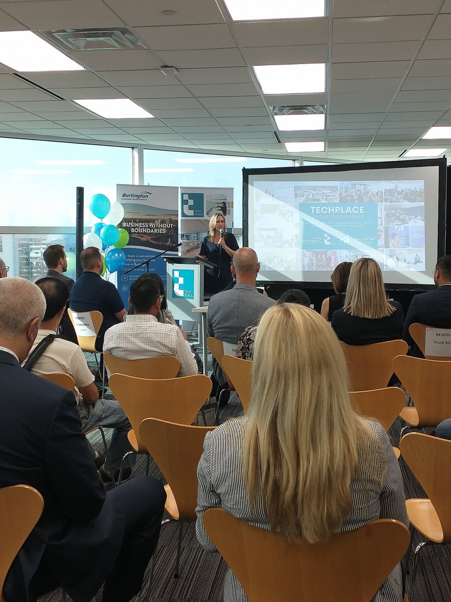 snapdBurlington's tweet image. @MariannMeedWard giving her thoughts and congratulations to a great organization @TechPlaceBurl  on their 5th year celebration... Congratulations! #Burlon #techplace #neighburburlington