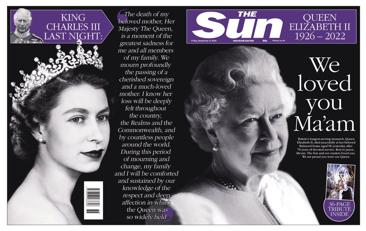 tribuningiltere's tweet photo. 📰The Sun

“We loved you Ma’am” https://t.co/237dCs1u6Y