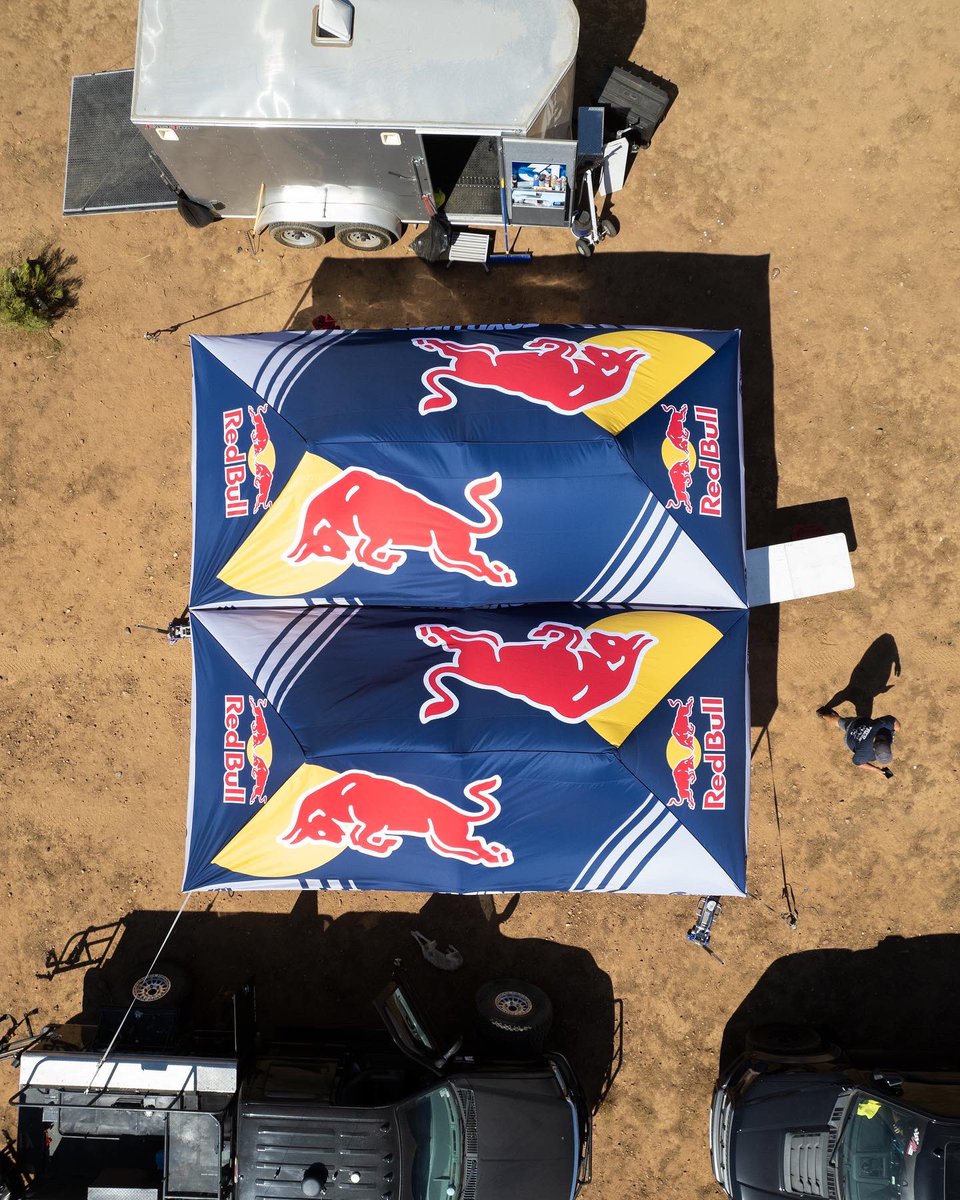 AndyMcMillin31's tweet photo. Our new pit canopies are in from Vision Canopy! We incorporated the new livery design into them with of course that big @redbull logo. Catch these out there with my pit crews. #visioncanopies #baja400 #redbull https://t.co/nPMWKPfJF3