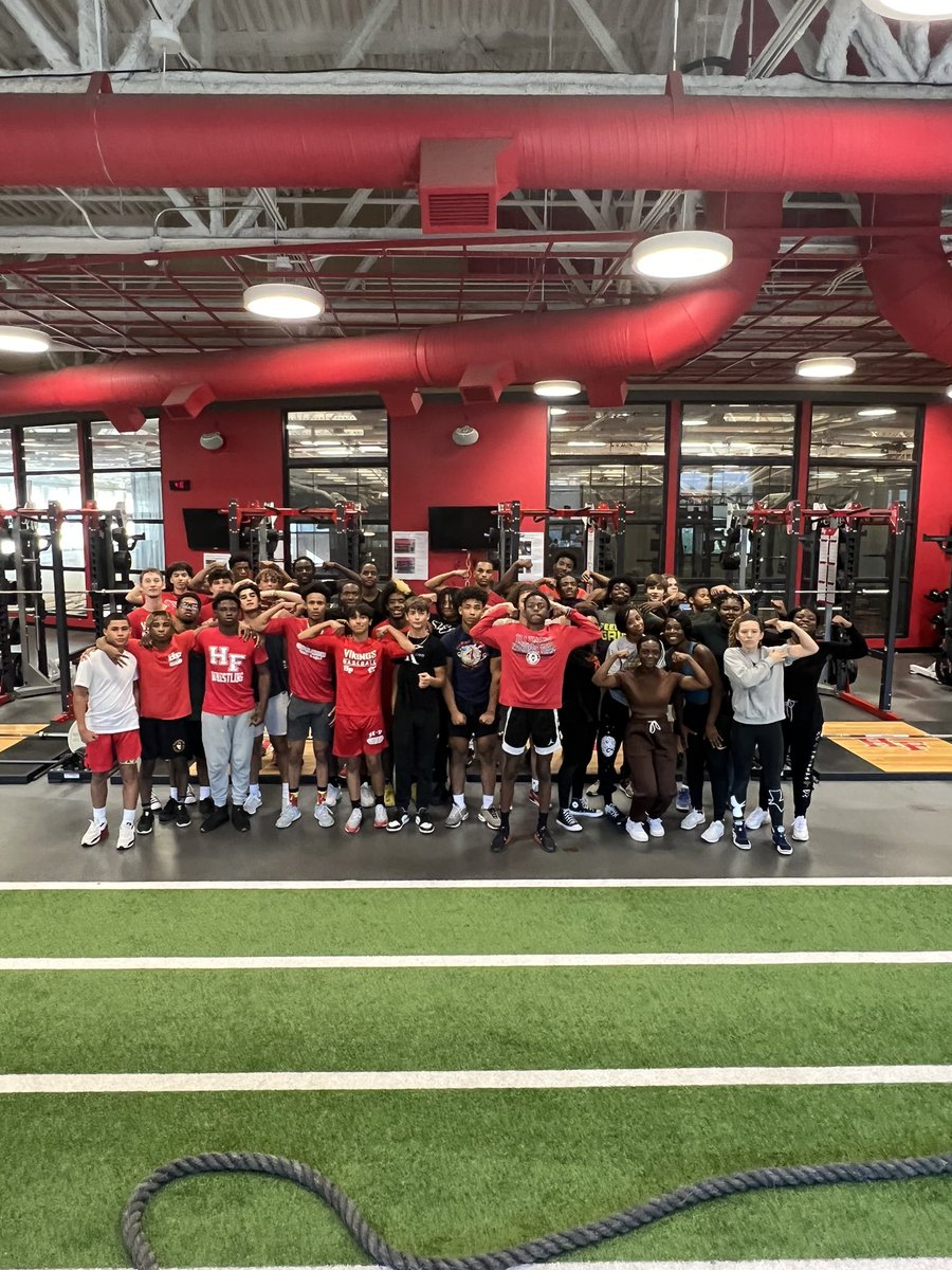 HFAPT's tweet photo. +90 Athletes training after School today! Get Ready…It’s Coming! @HFvikingvball @HFXCountry @HFDistanceSquad @HFHS_BASEBALL @HFWrestling_ #VikingPerformance #WeAreHF https://t.co/bP9FI7mv2K