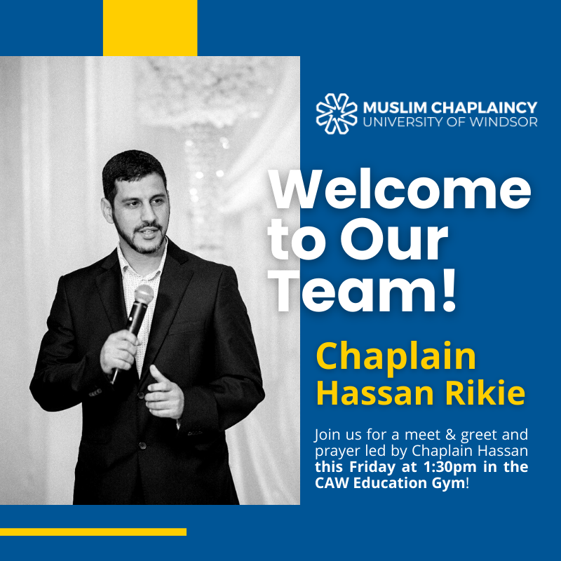 mcuwindsor's tweet image. We are so excited to begin the new school year with great news! We would like to welcome Chaplain Hassan Rikie to the @uwindsor Muslim Chaplaincy team! As the demand for our services continues to increase, we are excited to have a second chaplain on our team.