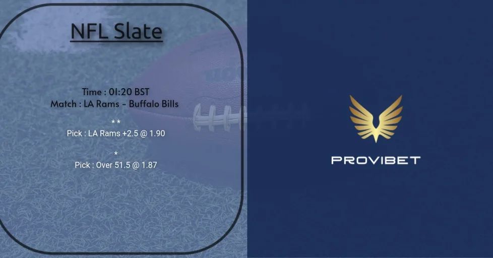ProvibetTips's tweet photo. 🏈 IT'S FINALLY THAT TIME! Let the carnage begin.
🏈 Posting structure still in progress but we are adding more aspects to Provibet!
🏈 Rams are notorious for week 1 success - 5-0 ATS last 5 seasons in week 1.
🏈 Bills new OC, could take time ⌚
#NFL3 https://t.co/cmcVHip3v3