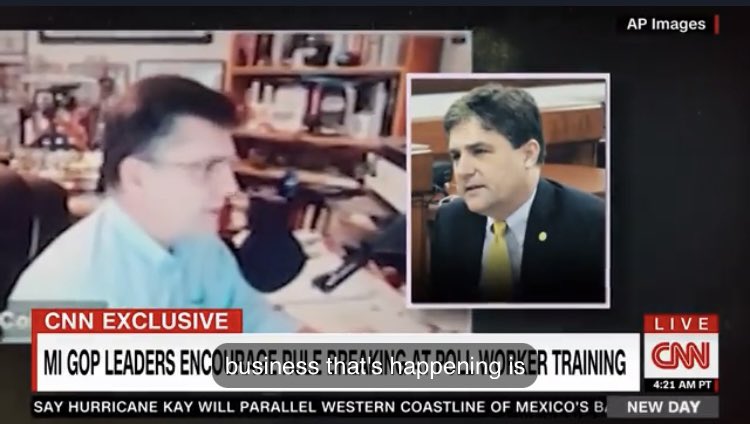is_anyone_left's tweet photo. Prominent Republican election deniers from Michigan called out in the video such as #PatrickColbeck https://t.co/nv2q6QraZ1