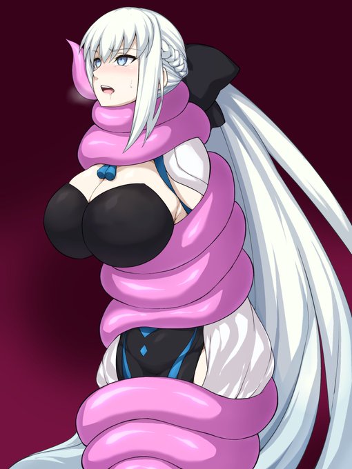 触手に全身締め付けられてる過去絵です
 #9月9日はぎゅぎゅうの日 