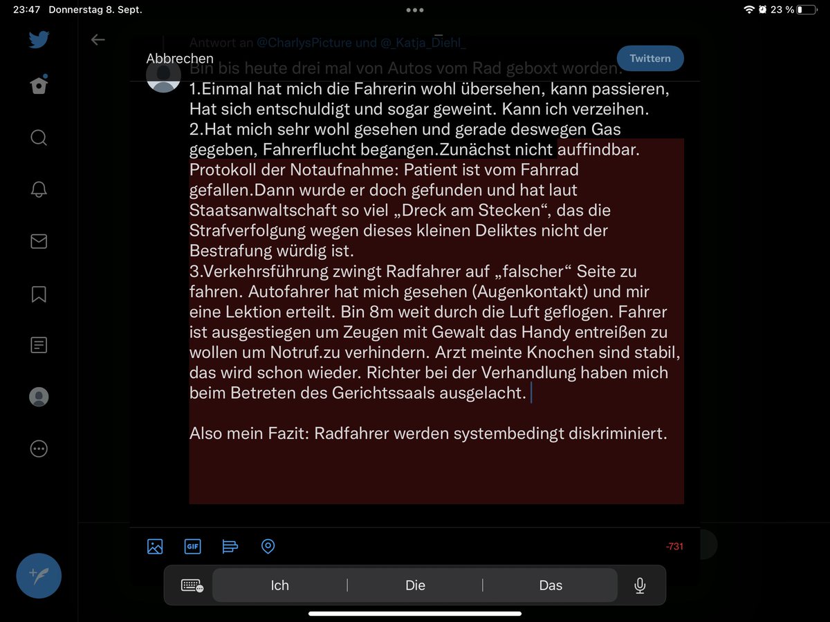 Autogewalt und Radlerglück