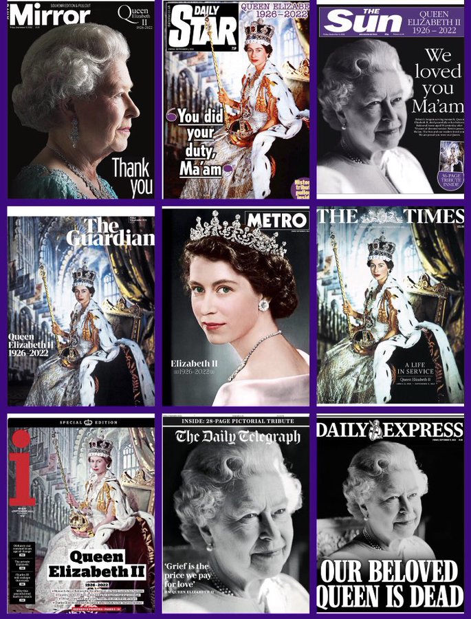エリザベス女王崩御、イギリス各紙は1面でどう報じたか？ | 国のために 