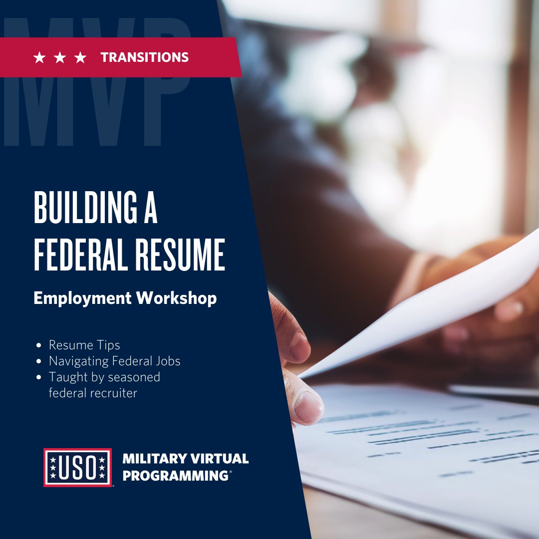 Are you interested in learning more about the federal employment process? Join the USO on Sept 13 at 7pm ET to learn about the federal hiring process, strategies to write a stand-out federal resume, developing a USAJobs profile, and more! Register: fal.cn/3rILm