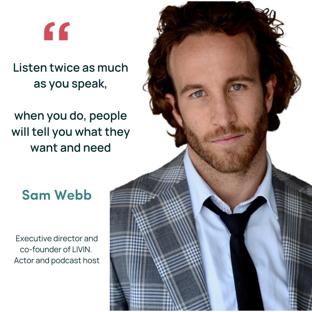Sam Webb co-founded LIVIN after losing a friend to mental illness. LIVIN is breaking the stigma of #mentalhealth; Improving people's mental health through early intervention and prevention initiatives. Sam is visiting Aus for a limited time in Sept, book him for your next event!