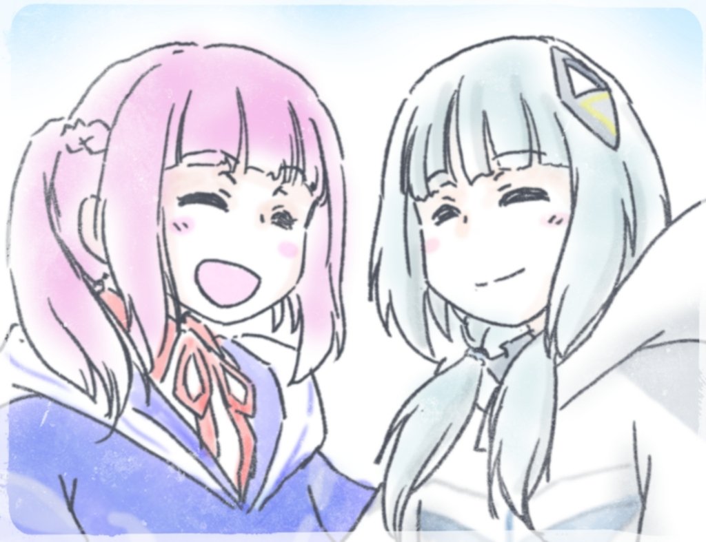 「#見た人もなにか無言で2人組をあげる#花譜美術部 #可不美術部 」|OGA-SAN🔭🎸🎨観測結束絵描き垢のイラスト