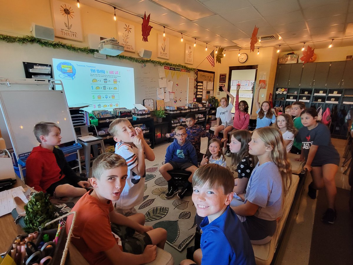 Two Truths and a Lie....Math Style with <a href="/VgEagles/">VGEagles</a> 4th grade. A fun way to get kids to talk about math! Can you spot the lie? 😊🤔