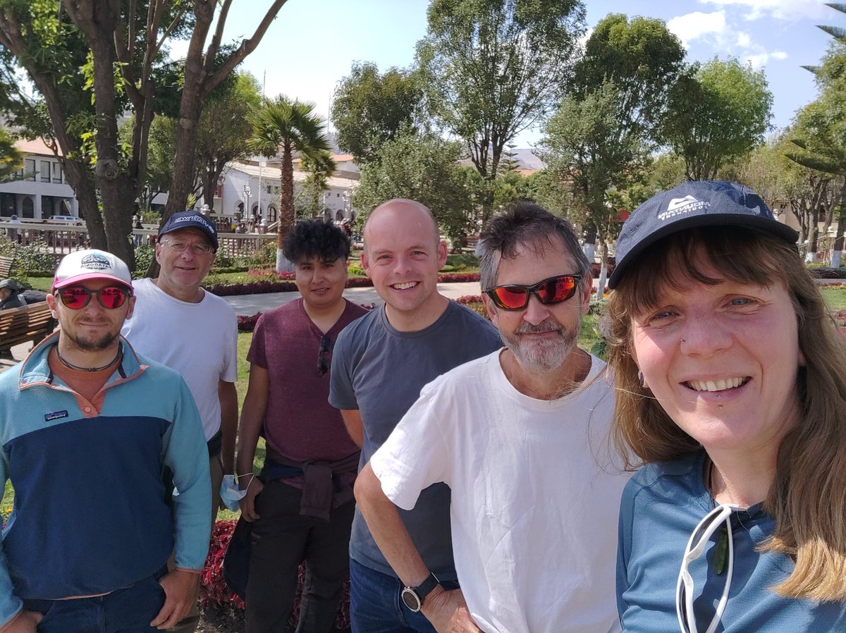eisstrom's tweet photo. #projectGLOP arrived in Huaraz at ~5am Peru time... I think that means we were traveling for 54 hours (including an unscheduled stop in Miami)! Well, Huaraz is lovely! And I'm so tired I wandered around with my t-shirt inside out!! #classic! @GlacialHazards @NeilNfg @PeaceyMatt https://t.co/dNG8jBwHdj