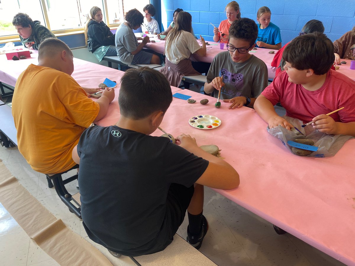 Our 6th grade continuing with the <a href="/rulerapproach/">RULER</a>  today, painting rocks for their Emotional Rock Garden. Stay tuned for final product pics. <a href="/hauschilddawn/">Dawn_Hauschild</a> <a href="/gmbrockner/">Michele Brockner NBCT</a> <a href="/KMBressler/">Kathleen Bressler</a> #sullivanwest #RULER