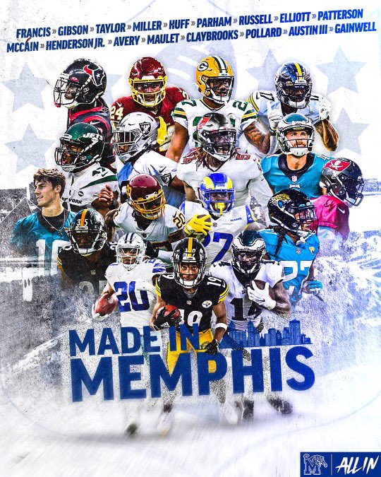 With the NFL season starting tonight want to S/O all the ballers that have come thru Memphis and are representing in the NFL. Still on the prowl for more ballers to come get Made In Memphis!! #WildThing23 #Untamed24 #MadeInMemphis