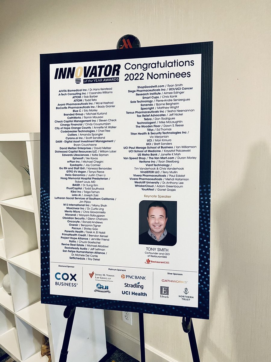 “It’s through your innovation that you all provide a sustainable future for Orange County,”-Rebecca Rosen, Director of <a href="/CoxBusiness/">Cox Business</a> Field and Product Marketing, West Region welcoming the <a href="/OCBizJournal/">OCBJ</a> 2022 Innovator of the Year nominees and guests #OCBJIOTY2022