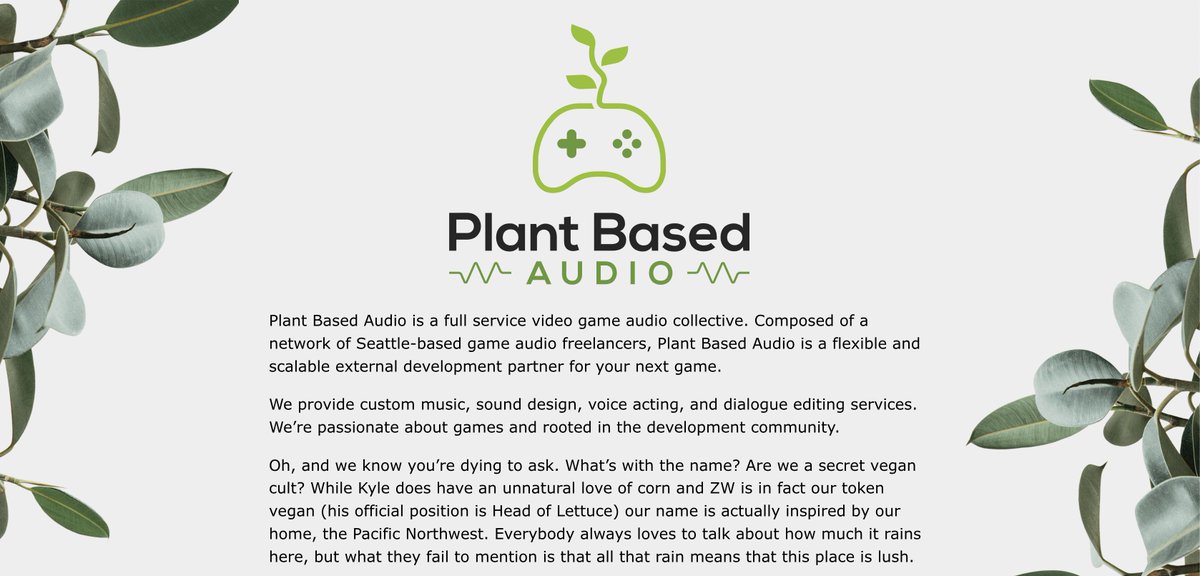 Our website is LIVE! Find out more about the team and what services we offer at plantbasedaud.io.