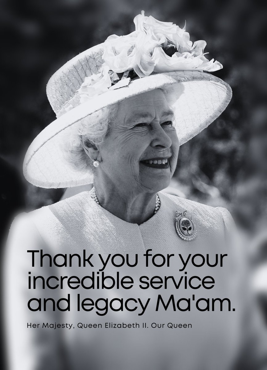 It is with great sadness that we learned the news Her Majesty, Queen Elizabeth II, has passed away.

Her Majesty's incredible legacy of service and duty will forever shine brightly as an inspiration to the World.
