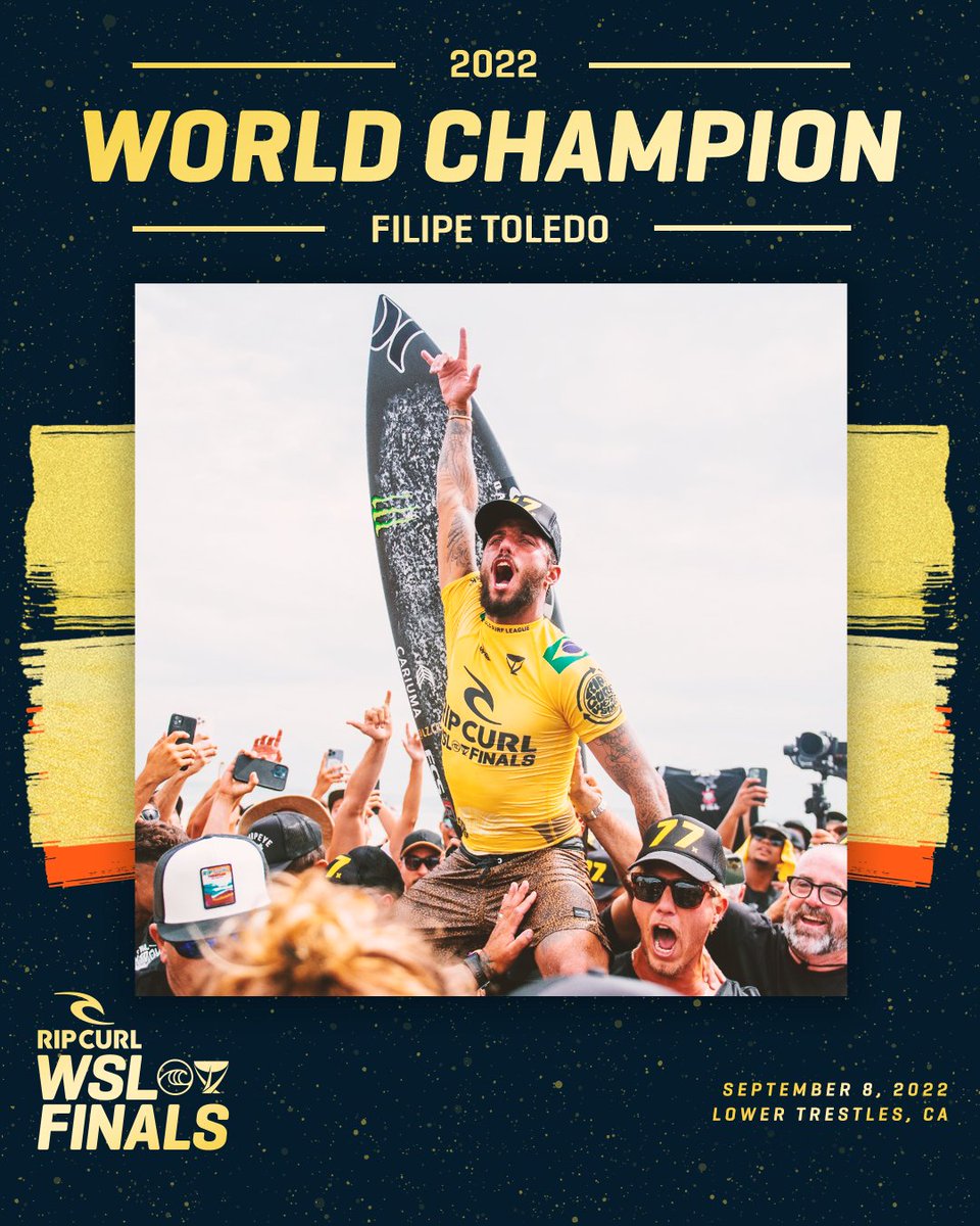 .<a href="/Filipetoledo77/">Filipe Toledo</a> is a WORLD CHAMPION! 🏆

#RipCurlWSLFinals <a href="/ripcurl/">Rip Curl</a>