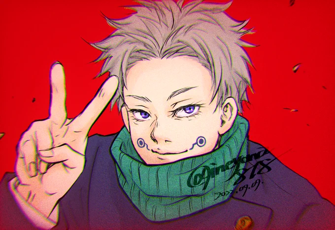 おはようございます( ¨̮ )昨日の朝夕の棘にRTありがとうございました線画落書き、口元出して色塗りました( ˊᵕˋ* )DVD発売に向けて一#呪術廻戦ファンアート #jujutsukaisenfanart 