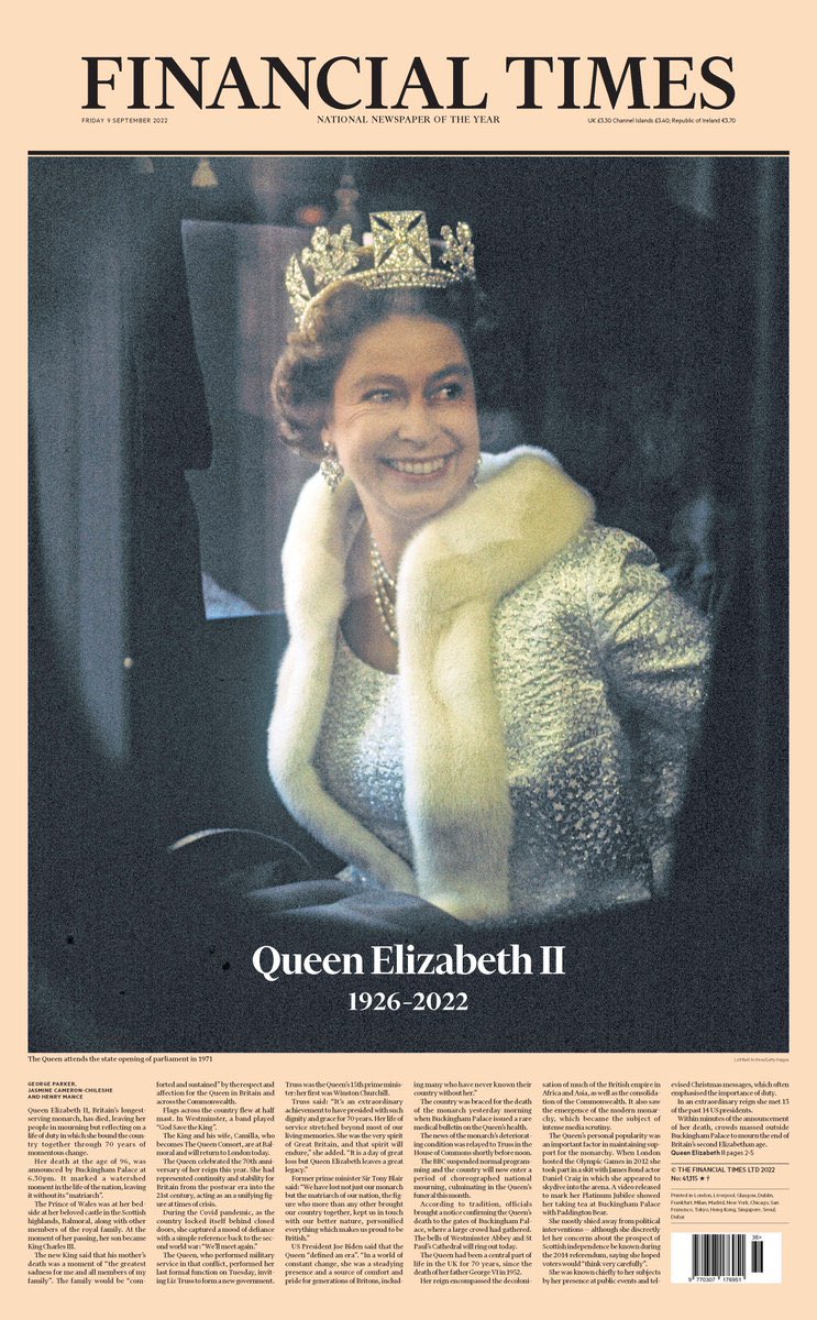 titelseiten's tweet image. Eine Auswahl an Titelseiten zu #QueenElizabeth: