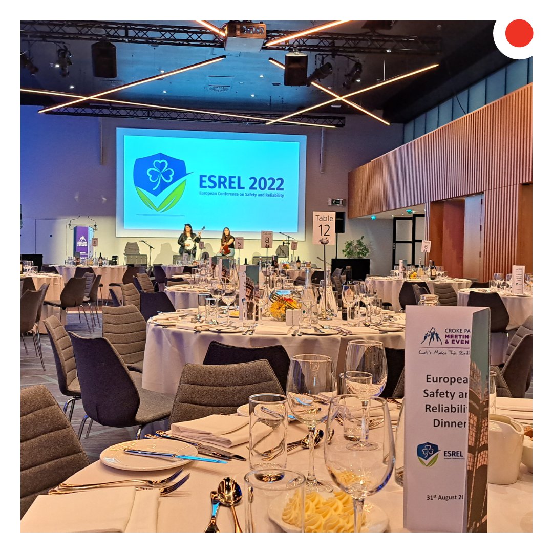 The @esrel2022 conference gala dinner supported by <a href="/abbeyconference/">Abbey Conferences</a> in <a href="/CrokeParkEvents/">Croke Park Events</a> and powered by our production team at <a href="/avcom_dublin/">AVCOM</a>! Industry collaborations bringing events to life. 600 attendees (online &amp; in person) across 4 days of content &amp; education #esrel2022